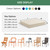 Outdoor Chair Cushions Set of 4: Waterproof & Fade Resistant Seat Cushion for Patio Furniture - 18.5 x 16 x 2 Inch Chair Pads with Ties and Hidden Zipper - Patio Chair Cushion Replacement, Beige