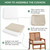 Outdoor Chair Cushions Set of 4: Waterproof & Fade Resistant Seat Cushion for Patio Furniture - 18.5 x 16 x 2 Inch Chair Pads with Ties and Hidden Zipper - Patio Chair Cushion Replacement, Beige