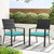 Basic Beyond Outdoor Chair Cushions for Patio Furniture, Waterproof Outdoor Seat Cushions Set of 4 18 x 18, Patio Chair Cushions Set of 4 with Ties and Handle, Teal