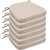 Sunsleek Chair Cushions for Dining Chairs, D-Shaped Seat Cushions with Removable Washable Cover and Ties, Chair Pads for Kitchen, Indoor Dining Room, Patio Chairs, 17'' x 16'', Set of 6, Beige