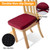 Ruqmuis Chair Cushions for Dining Chairs, 2" Thick Seat Cushions for Kitchen Chairs, D-Shaped Chair Pads with Washable Cover, Ties and Non Slip Backing, 17'' x 16'', Set of 6, Red