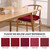 Ruqmuis Chair Cushions for Dining Chairs, 2" Thick Seat Cushions for Kitchen Chairs, D-Shaped Chair Pads with Washable Cover, Ties and Non Slip Backing, 17'' x 16'', Set of 6, Red