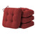 IASEAHK Chair Cushions for Dining Chairs, Dining Chair Cushions, Tufted Indoor Chair Pads with Ties & Non Slip Backing, Seat Cushions for Kitchen Chairs 16.5” x 16.5” x 3.5”, Set of 4, Red