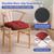 IASEAHK Chair Cushions for Dining Chairs, Dining Chair Cushions, Tufted Indoor Chair Pads with Ties & Non Slip Backing, Seat Cushions for Kitchen Chairs 16.5” x 16.5” x 3.5”, Set of 4, Red