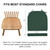 Wellsin Chair Cushions for Dining Chairs 6 Pack - Kitchen Chair Cushions with Ties and Non-Slip Backing - Dining Chair Pads 16"X16"X2", Dark Green