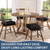 Basic Beyond Chair Cushions for Dining Chairs 6 Pack, Chair Cushion with Ties and Non Slip Backing, 15.5 x 15.5 inches Tufted Chair Pads for Dining Chairs, Black