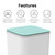 Ninestars Mini Car Trash Can with Press Lid, 3L / 0.79 Gallon Small Garbage Bin, Foldable Leak-Resistant Design with Weighted Non-Slip Base for Car Floor & Center Console (White & Green)