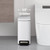 SYNCVIBE Slim Bathroom Trash Can with Lid Soft Close, Stainless Steel Garbage Can Step Trash Bin with Removable Inner Bucket for Bedroom, Office, Kitchen (Matt White, 1.8 Gallons)