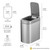 Ninestars Automatic Motion Sensor Bathroom Trash Can, 1.8 Gallon Smart Opening Garbage Bin for Bathroom, Bedroom, Kitchen, Office 7 Liter Compact Stainless Steel
