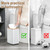 organizelink 2.1 Gal Slim Bathroom Trash Can with Swing Lid, Rustproof Stainless Steel Small Garbage Can for Narrow Spaces & Toilet Side, Dog Proof Odor Control Waste Basket for Bedroom/Office, White