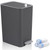 rejomiik Small Bathroom Trash Can with Lid, 3.2 Gallon Step Garbage Can with Handle, Slim Mini Wastebasket Bin for Bedroom, Office, Dorm, Dark Gray
