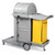 TUFFIOM Janitorial Cart on Wheels, 3 Shelf Commercial Cleaning Cart with Key Locking-Cabinet, Grey Housekeeping Cart with Locker and Cleaning Bag, for Hotel, Business, Office, Stadium Use