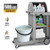 TUFFIOM Janitorial Cart on Wheels, 3 Shelf Commercial Cleaning Cart with Key Locking-Cabinet, Grey Housekeeping Cart with Locker and Cleaning Bag, for Hotel, Business, Office, Stadium Use
