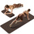 PAIDU Foldable Fitness Yoga Mat | 2/5" (10MM) Extra Thick | SGS Certified Non-Slip TPE | 75x26" Extra Long-Wide | Portable & Easy Store | for Yoga, Pilates, Home Gym & Full-Body Workouts (Dark Brown & Beige)