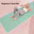 Keep 72" x 24" TPE Yoga Mat Non Slip, 1/4 Inch (6mm) Exercise Mat for Home Workout, Gym, Yoga, Pilates & Stretching with Carrying Strap, Oat White, Mint green
