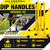 Lebert Fitness Dip Bar Stand - Original EQualizer Total Body Strengthener Pull Up Bar Home Gym Exercise Equipment Dipping Station - Hip Resistance Band, Workout Guide and Online Group - Yellow