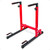BalanceFrom Multi-Function Dip Stand Dip Station Dip bar with Improved Structure Design, 500-Pound Capacity, Red
