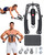 Abahub 2-in-1 Arm Trainer with AB Roller Wheels, Enhanced Hydraulic Power Twister Arm Trainer, 22-440LBS Adjustable Resistance Home Gym Equipment for Arm, Chest, Core & Full Body Workout, Black