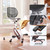 HitGo Home Office Fitness Bundle: Under Desk Exercise Bike Chair & Height Adjustable Mobile Standing Desk, 330LBS Capacity, 8-Level Resistance, Pneumatic Sit Stand Desk with Wheels for Home Office
