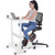 HitGo Home Office Fitness Bundle: Under Desk Exercise Bike Chair & Height Adjustable Mobile Standing Desk, 330LBS Capacity, 8-Level Resistance, Pneumatic Sit Stand Desk with Wheels for Home Office