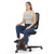 HitGo Home Office Fitness Bundle: Under Desk Exercise Bike Chair & Height Adjustable Mobile Standing Desk, 330LBS Capacity, 8-Level Resistance, Pneumatic Sit Stand Desk with Wheels for Home Office
