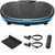 MERACH Vibration Plate Exercise Machine, 4D Whole Body Workout Vibrating Platform for Lymphatic Drainage Weight Loss Muscle Activation, Home Fitness Equipment with Bluetooth Light Pull Cord (Black)