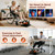 ESL Under Desk Elliptical - Portable Leg Exerciser with Pedal Strap for Seniors, Compact Seated Elliptical with Remote Control, LCD Display Electric Elliptical (New Orange Style with 2 Pedal Straps)
