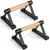 EVERYMATE Wood Push Up Bars Parallettes Bars with Rubber Feet, Anti-slip Handstand Bars for Calisthenics, Equipment for Home, Push Up Handles for Floor, Handstand Push Up Handles, Support 600 LB