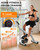 Pooboo Foldable Stationary Exercise Bike with Elliptical Mode, 8-Level Magnetic Resistance, Adjustable Seat & Handrail, LCD Monitor, 300LBS Capacity for Home Fitness & Rehab