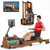 Water Rowing Machine for Home Use, WENOKER Foldable Wooden Rower Machine with Adjustable Monitor & Bluetooth APP, Large Water Tank & Comfortable Seat for Immersive Water Rower, 350LBS Weight Capacity