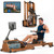 WENOKER Water Rowing Machine for Home Use, Wooden Foldable Rower Machine with Adjustable Monitor & Bluetooth APP, Large Water Tank & Comfortable Seat for Immersive Water Rower, 350LBS Weight Capacity
