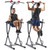 Sunny Health & Fitness Captain’s Chair Full Body Multi-functional Power Tower with Adjustable Pull-Up Bar, Rock-Climbing Grip, Dip Station, Push-Up Bar, Total Home Gym Strength Training - SF-XF922081