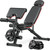 XDDIAS Workout Bench, Adjustable Weight Bench with Leg Extension and Leg Curl, Extended Headrest, 900LBS Preacher Curl Bench, Included 2 * 10LBS+2 * 25LBS Weight Plates