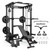 SAKAE Multi-Function Squat Rack with Cable Crossover System, Power Rack with LAT Pull Down, Pull-Up Bar, Dip Bars, Weight Bench, 260 LB Bumper Plates, 7 FT Olympic Bar & Training Attachments