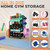 skypelia 4-Tier Dumbbell Rack Stand Only, 600LBS Adjustable Weight Rack for Dumbbells, Home Gym Storage Rack for Yoga Mat Kettlebells, Workout Equipment Storage Organizer with Wheels and Hooks