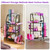 Homeiju Dumbbell Rack, 4 Tier Weight Rack for Home Gym, Yoga Mat Storage Holder with Lockable Wheels, Dumbbell Stand with Hooks, All in One Work out Equipment Storage for Yoga Mat Dumbbell and Balls