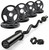 RitFit 2 Inch EZ Curl Bar with Weights, 350LBS Weight Capacity Olympic Curl Barbell for Bicep, Tricep and Weight Lifting Exercises, with 85LBweights