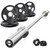 RitFit Barbell Weight Set - 4/6FT Olympic Barbell with Weight Plates (55-115LB Total) - Weightlifting Equipment for Squats, Curls, Deadlifts, Presses, Hip Thrusts 4FT Silver Bar with 35LB Plates