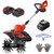 POGGT 21V Cordless Tiller for Gardening, 120Mins Runtime Rototiller, 11.8" Width 6.6" Depth Garden Tiller with 2x4.0Ah Batteries, 360RPM Electric Cultivator for Lawn/Soil/Cultivation/Garden