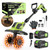 Cordless Tiller Cultivator, 21V Lightweight Tiller for Gardening with 2 * Batteries, Brushless Electric Tiller with 48 Steel Tines, 400RPM, 9.5" Tilling Width, 7" Depth for Gardening、Soil Turning