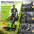 14" Electric String Trimmer Cordless Battery Powered Weed Eater with Wheel, 3-in-1 Cordless Grass Trimmer/Electric Weed Wacker/Edger, Weed Trimmer with 8 Replacement Spools for Garden, Lawn (Green)