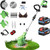 20,000RPM Electric Weed Wacker with Wheel,700W Cordless Weed Eater, Battery Powered, 4-in-1 String Trimmer,Brush Cutter/Grass Trimmer/Lawn Mower/Lawn Edger with 3 Type Blades for Garden Yard