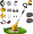 20000RPM Electric Weed Wacker with Wheel,Cordless Weed Eater, Battery Powered Weed Trimmer, 4 in1 String Trimmer,Brush Cutter/Grass Trimmer/Lawn Mower/Lawn Edger 3 Type Blades for Garden Yard