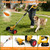 20000RPM Electric Weed Wacker with Wheel,Cordless Weed Eater, Battery Powered Weed Trimmer, 4 in1 String Trimmer,Brush Cutter/Grass Trimmer/Lawn Mower/Lawn Edger 3 Type Blades for Garden Yard