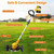 20000RPM Electric Weed Wacker with Wheel,Cordless Weed Eater, Battery Powered Weed Trimmer, 4 in1 String Trimmer,Brush Cutter/Grass Trimmer/Lawn Mower/Lawn Edger 3 Type Blades for Garden Yard
