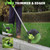 21V Weed Wacker Cordless & Lawn Edger, 9000RPM Electric Weed Eater with 2x2.0Ah Battery, 12" Auto Line Feed String Trimmer with 8 Pcs Spools, Lightweight Edger Lawn Tool for Yard, Green