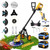 20000 RPM 4-in-1 Weed Wacker Cordless, 6000mAh Electric Weed Eater Battery Powered, Heavy Duty Brush Cutter Edger Lawn Tool/Weed Trimmer/Grass Trimmer W/Wheel Metal Blade, 2 Battery Yard Tool