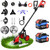 20000 RPM Electric Weed Wacker with Wheel,12″ Brushless Cordless Weed Eater Battery Powered, 4-in-1 Brush Cutter/String Trimmer/Grass Edger Tool/Lawn Mower, Stringless Weed Trimmer,5 Blade,2 Battery