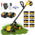Electric String Trimmer, 14-Inch 2x3.0Ah 21V Battery Powered Weed Eater, Electric Lawn Mower Weed Wacker with Wheels, Brush Cutter Grass Trimmer for Garden Yard