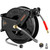 FIXFANS Pressure Washer Hose Reel with Hose for Hot and Cold Water, 3/8" X 50 FT Steel Auto-Retractable High Power Wash Hose Reel, Heavy Duty Hose Reel - Wire Braided Hose 4000 PSI, Black